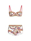 Dolce & Gabbana Carretto-print Balconette Bikini In Multi