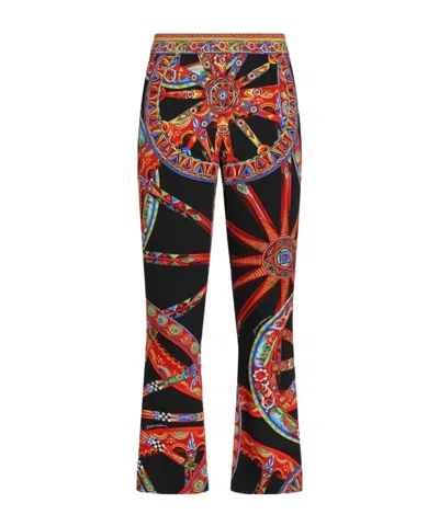 Dolce & Gabbana Carretto-print Charmeuse Leggings In Multi