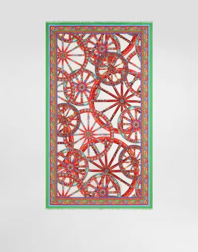 Dolce & Gabbana Carretto-print Cotton Sarong In Multi