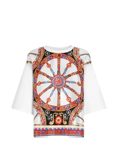 Dolce & Gabbana Carretto-print Jersey T-shirt In Multi