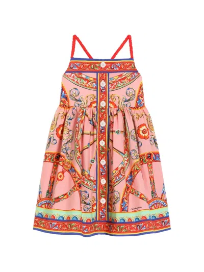 Dolce & Gabbana Carretto-print Poplin Dress In Multi