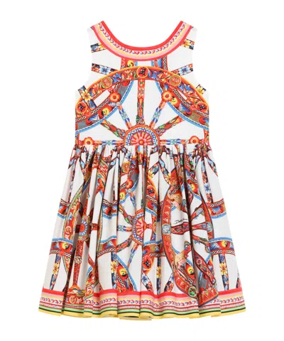 Dolce & Gabbana Carretto Printed Cotton Poplin Dress In Multi