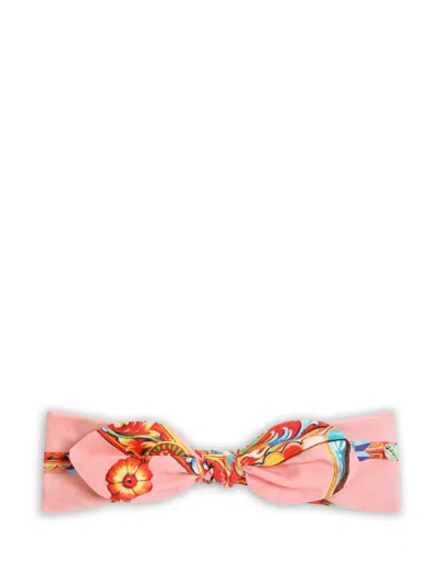 Dolce & Gabbana Kids' Carretto-print Poplin Headband In Multi