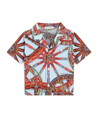 Dolce & Gabbana Carretto-print Poplin Shirt In Multi