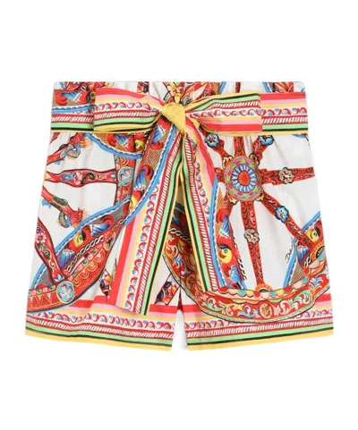 Dolce & Gabbana Carretto-print Poplin Shorts In Multi
