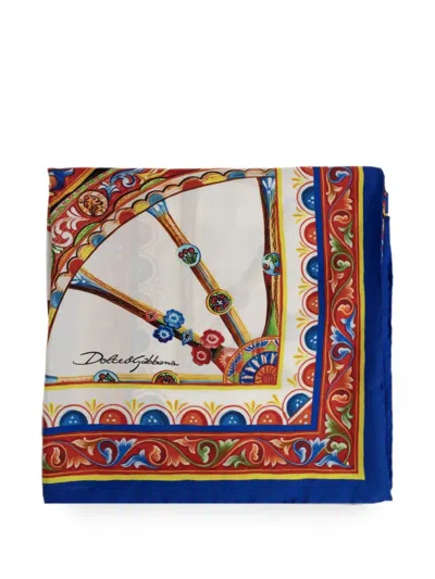 Dolce & Gabbana Carretto-print Silk Scarf In Multi