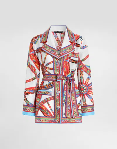 Dolce & Gabbana Carretto-print Silk Twill Vanity Shirt In Multi