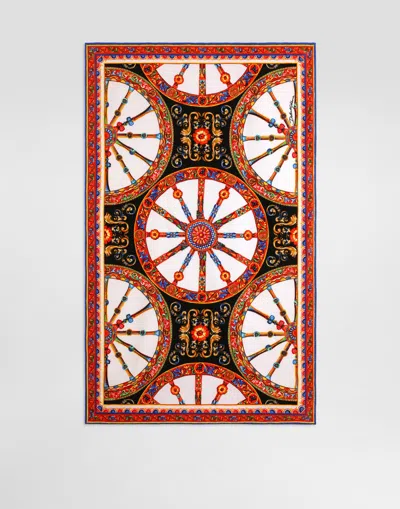 Dolce & Gabbana Carretto-print Terry Beach Towel In Multi