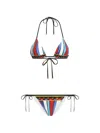 Dolce & Gabbana Carretto-print Triangle Bikini In Multi