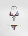 Dolce & Gabbana Carretto-print Triangle Bikini In Multi