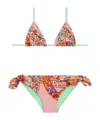 Dolce & Gabbana Carretto-print Triangle Bikini In Multi