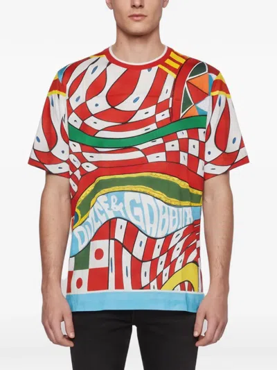 Pre-owned Dolce & Gabbana Carretto-printed T-shirt In Red