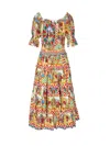 Dolce & Gabbana Midi Dress With Cart Print