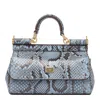 Dolce & Gabbana Carta Zucchero Python Bag In Blue