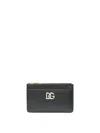 Dolce & Gabbana Leather Credit Card Holder In Negro