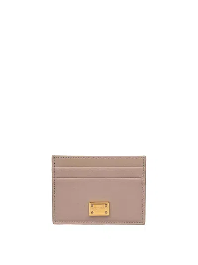 Dolce & Gabbana Veal Plonge Leather Leather Mole Color In Pink