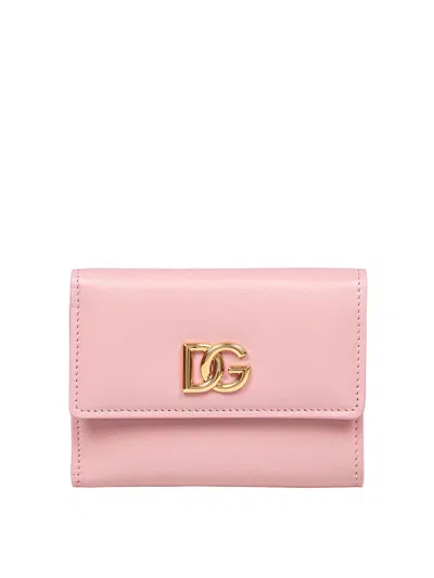 Dolce & Gabbana Leather Wallet In Pink