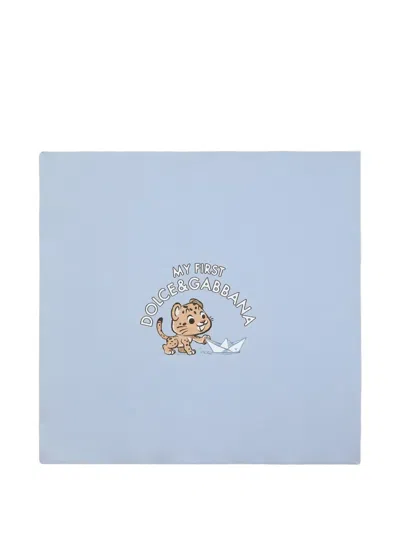 Dolce & Gabbana Cartoon Blanket In Blue