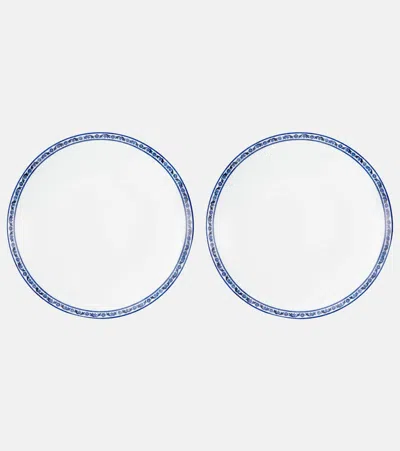 Dolce & Gabbana Casa Blu Mediterraneo 2 Porcelain Dinner Plates In Blue