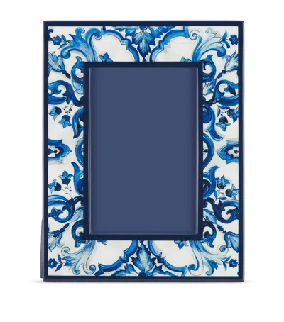 Dolce & Gabbana Casa Blu Mediterraneo Photo Frame In Blue