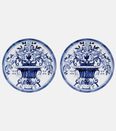 Dolce & Gabbana Casa Blu Mediterraneo Set Of 2 Dinner Plates In Blue