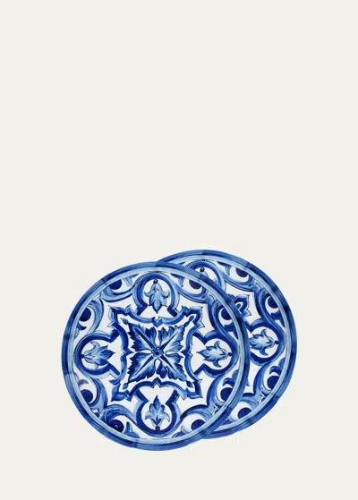 Dolce & Gabbana Casa Blu Mediterraneo Stella Set 2 Dinner Plates In Light Blue