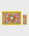 Dolce & Gabbana Casa Carretto Linen Placemat And Napkin Set In Multi