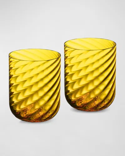 Dolce & Gabbana Casa Carretto Murano Water Glasses, Set Of 2 In Gold