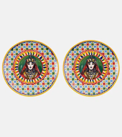 Dolce & Gabbana Casa Carretto Siciliano Set Of 2 Dessert Plates