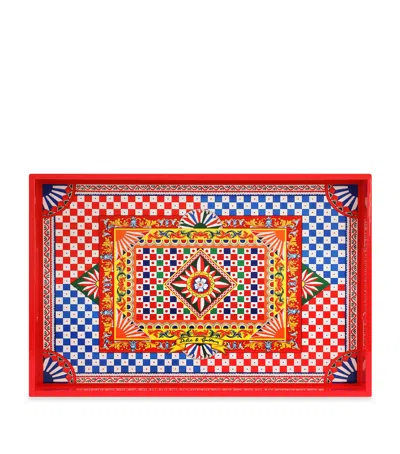 Dolce & Gabbana Casa Carretto Tray In Red
