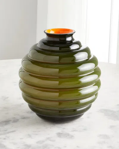 Dolce & Gabbana Casa Carretto Venini Large Glass Vase In Green