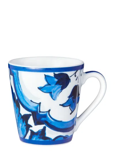 Dolce & Gabbana Casa Ceramic Home Cup With Artisanal Tile-inspired Design In Blue