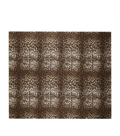 Dolce & Gabbana Casa Cotton Leopard King Duvet Cover In Brown