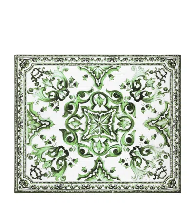 Dolce & Gabbana Casa Cotton Majolica King Duvet Cover In Green