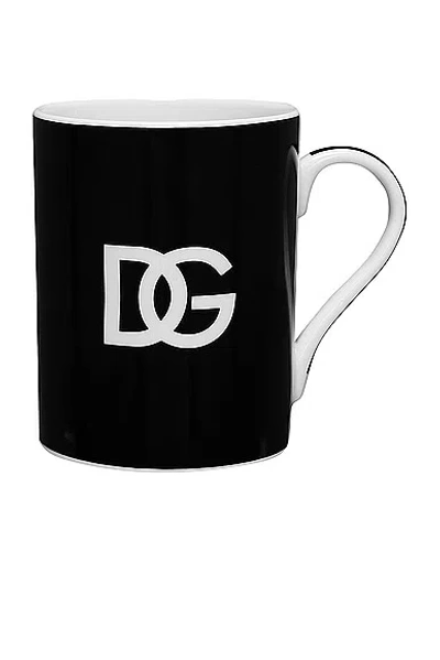 Dolce & Gabbana Casa Dg Logo Mug In Black