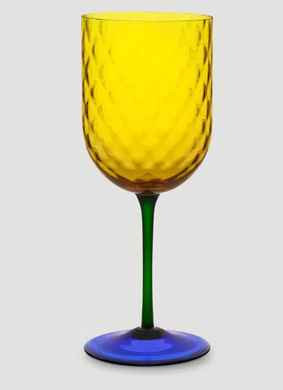 Dolce & Gabbana Casa Hand-blown Murano Red Wine Glass In Yellow