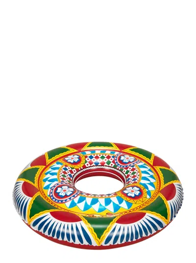 Dolce & Gabbana Casa Inflatable Decorative With All-over Carretto Print In Pvc, 130 Cm In Multi