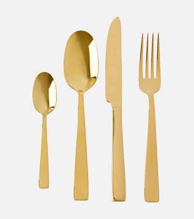 Dolce & Gabbana Casa Inox Stainless Steel Utensils Set In Gold