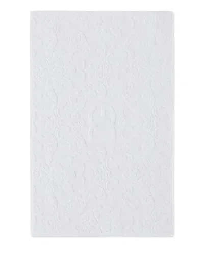 Dolce & Gabbana Casa Jacquard Embossed-logo Bath Mat (87cm X 54cm) In White
