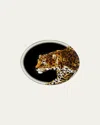 Dolce & Gabbana Casa Leopard Serving Plate In Black