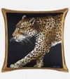 Dolce & Gabbana Casa Leopardo Medium Canvas Cushion In Multicoloured