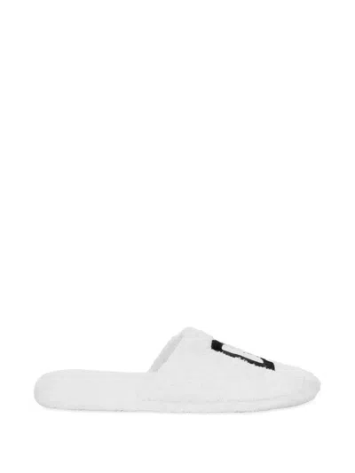 Dolce & Gabbana Casa Logo-embroidered Slippers In White