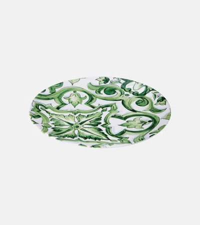 Dolce & Gabbana Casa Majolica Porcelain Charger Plate In Green