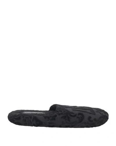 Dolce & Gabbana Casa Man House Slipper Black Size 12-13 Cotton