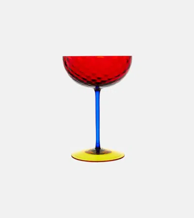 Dolce & Gabbana Casa Murano Glass Champagne Coupe Glass In Red