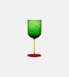 Dolce & Gabbana Casa Red Wine Glass In Green Multi
