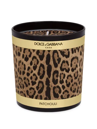 Dolce & Gabbana Casa Patchouli Scented Candle In Animal Print