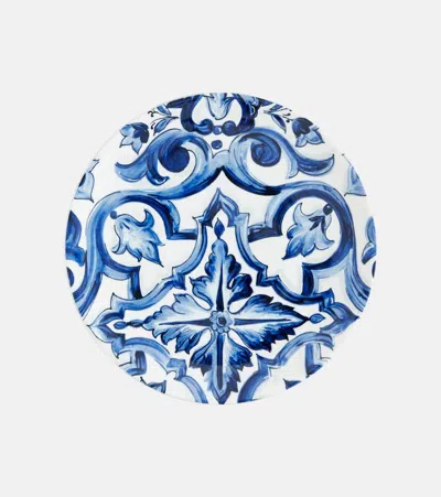 Dolce & Gabbana Casa Porcelain Charger Plate In Blue