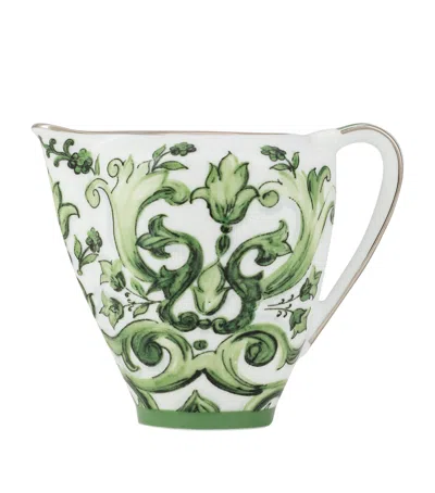 Dolce & Gabbana Casa Porcelain Majolica Creamer In Green