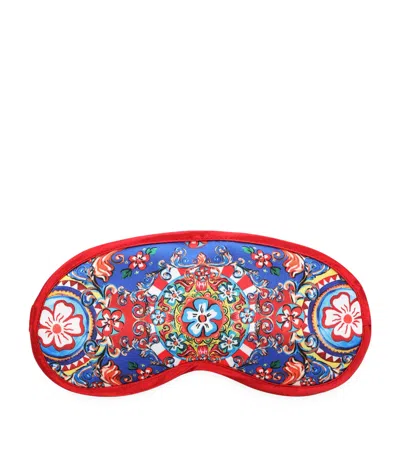 Dolce & Gabbana Casa Printed Eye Mask In Red